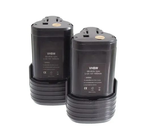 Batteria 2x Li-Ion 1500mAh per utensili elettronici Worx WX125, WX382.2, WX382.3, WX540.3,...
