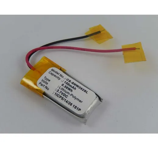 Batteria vhbw Li-Polymer 150mAh (3.7V) per MP3 Player Sony NWZ-W262 sostituisce 1ICP5/14/2...