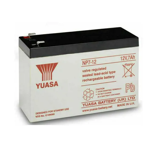Dieffematic - Batteria Yuasa 7ah 7 Ah 12v Batterie Ricaricabile Per Allarme Antifurti Fiam...