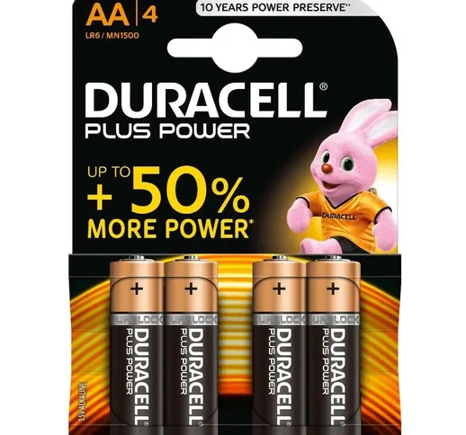 Batterie AA Stilo 1,5V Plus Power confezione da 4 pile Alcaline - 