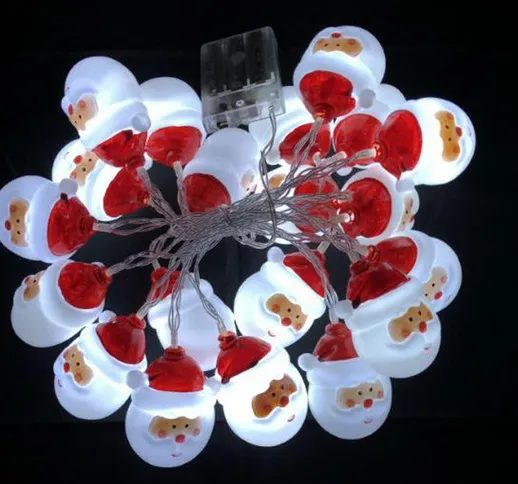  - Battery Box led Babbo Natale Luci a stringa Decorazione per feste in giardino Lanterna...