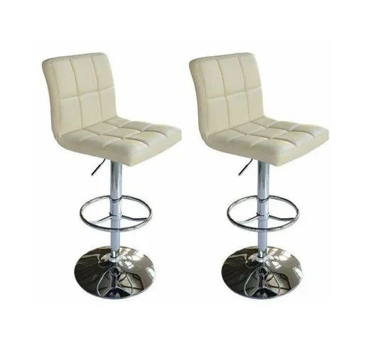 5550-3401-BC-DUO Coppia di sgabelli alti / sedie da bar, regolabile in altezza, rivestimen...