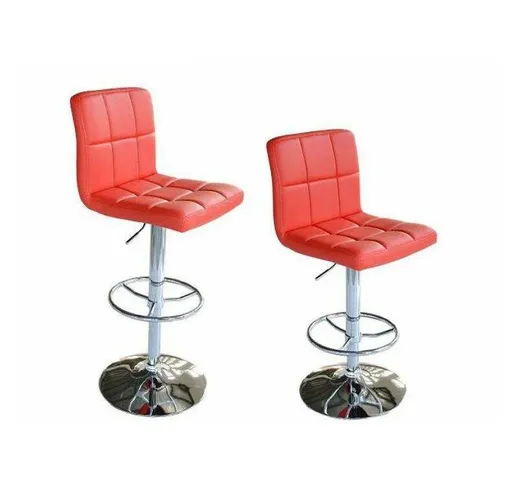 Bc-elec - 5550-3401-RE-DUO Coppia di sgabelli alti / sedie da bar, regolabile in altezza,...