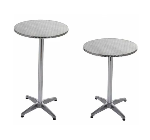 BS11011-6 Tavolo da bar in alluminio e tavolo da ricevimento 70-110 centimetri - Grigio -...