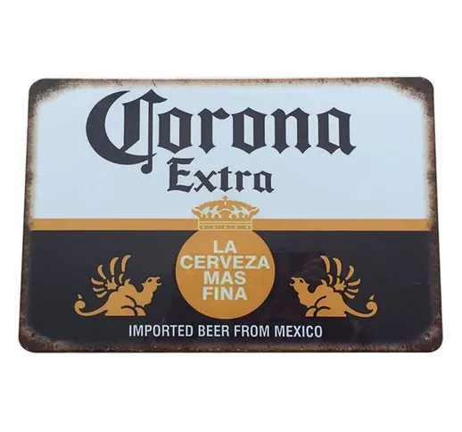 Asupermall - Beer Bar Pub Decor Corona Extra Mexico Beer Sign Metallo Ferro Retro Hanging...