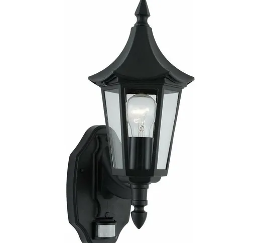 Searchlight - Bel Aire lampada da parete nera 1 fiamma + sensore vetro trasparente nero sa...