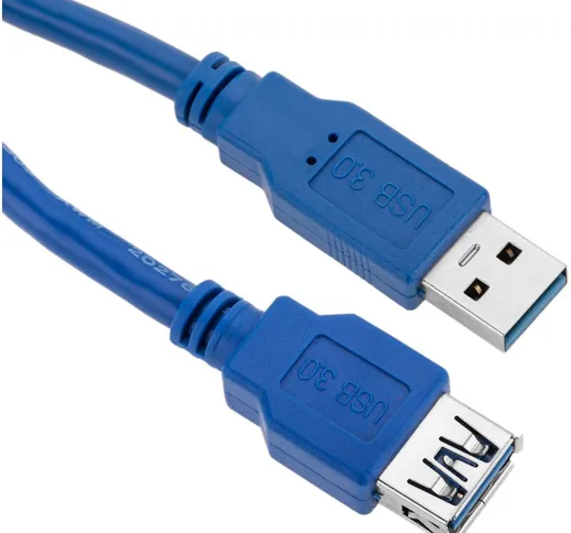 BeMatik - Cavo prolunga USB 3.0 1 m Tipo A maschio a femmina blu