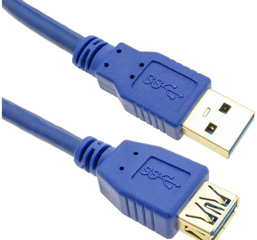 BeMatik - Cavo prolunga USB 3.0 50 cm Tipo A maschio a femmina blu