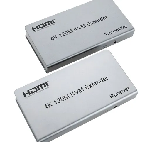 BeMatik - KVM Extender USB IR 4K HDMI over Ethernet fino a 120 m emettitore e ricevitore