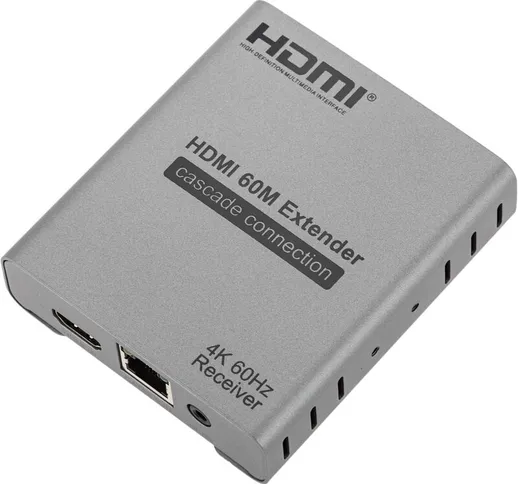 Ricevitore per HDMI 2.0 Extender via cavo Ethernet (RJ45) Cat5e/6 fino a 60 metri 4K@60Hz...