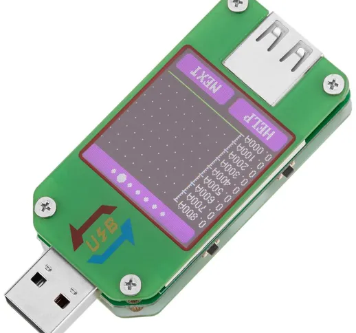 BeMatik - UM24C Multimetro amperometro digitale Bluetooth per porte USB con misurazione di...