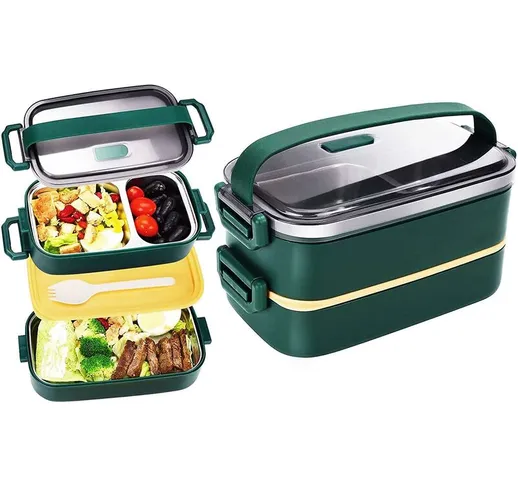 Tancyco - Bento Box in Acciaio Inossidabile per Adulti e Bambini, Contenitore per Il Pranz...