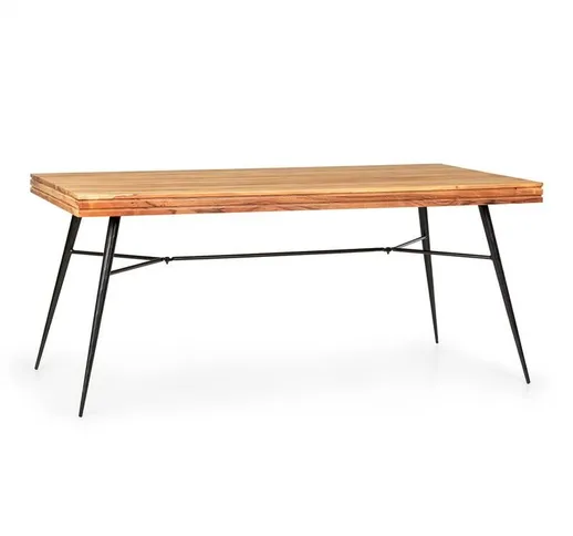 Besoa - Vantor tavolo da pranzo struttura d'acciaio 175 x 78 x 80 cm legno