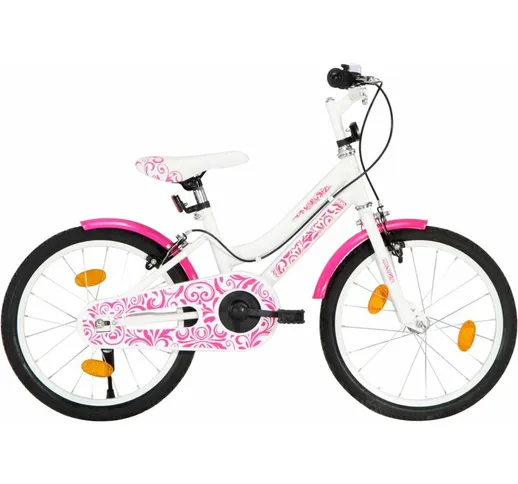 Bici per Bambini 18 Pollici Rosa e Bianca - Rosa - Vidaxl