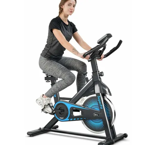 Bici Spinning Cyclette Fitness da Casa, Spin Bike Altezza Regolabile, Portata 120kg