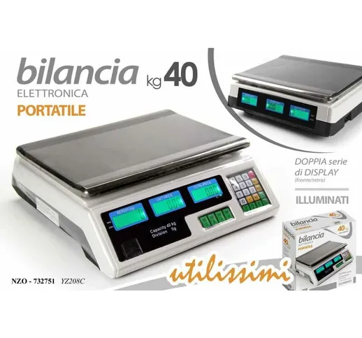 Bilancia Metallo Kg.40 Elettronica Da Tavolo