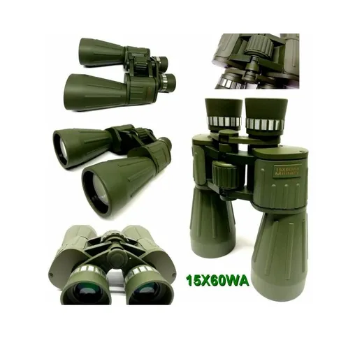 Binocolo 15 X 60 Marina Militare 15X60 Impermeabile Colore Verde Con Borsa