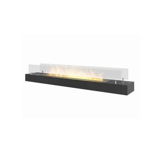 Firebox 120 - Biocamino freestanding Inserto a bioetanolo da appoggio nero con Vetro prote...