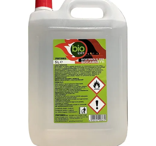 Bio Sprint bioetanolo combustibile liquido per stufa bio camino caminetto 5 Lt