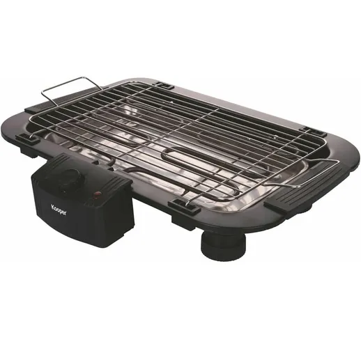 Kooper - Barbecue elettrico con griglia regolabile in acciaio inox 2000W da viaggio campeg...