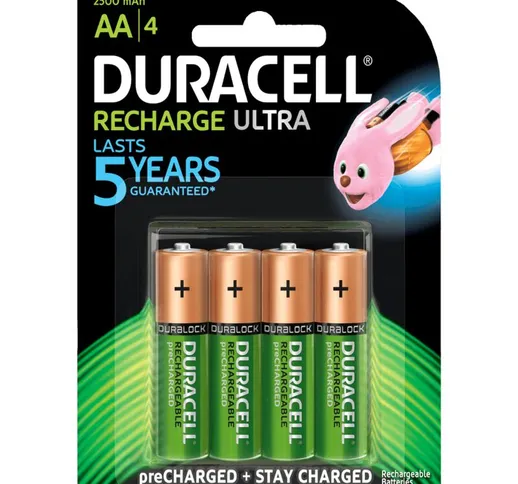 Blister da 4 batterie ricaricabili Ni-Mh stilo AA 1,2V 2500mAh  "Recharge Ultra"