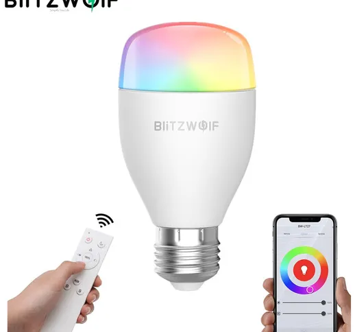 BlitzWolf BW-LT27 AC100-240V RGBWW + CW 9W E27 APP Lampadina LED intelligente Funziona con...