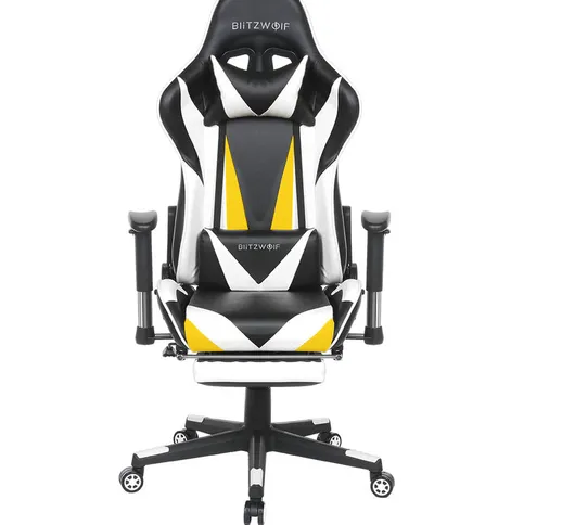 BlitzWolf Sedia da gioco Scrivania Gamer Poltrona ergonomica Inclinabile a 180 ° Poggiapie...