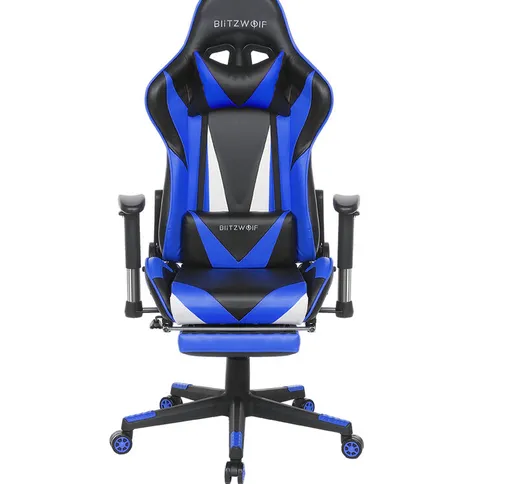 BlitzWolf Sedia da gioco Sedia da ufficio Gamer Poltrona ergonomica Poggiapiedi reclinabil...