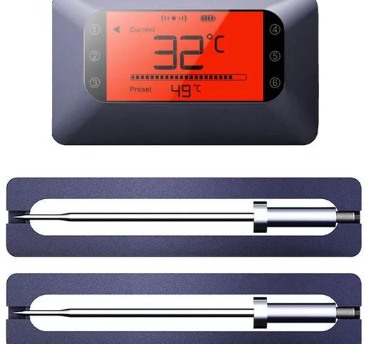 Happyshopping - Bluetooth 5.0 barbecue termometro, la consegna senza batteria, con due son...