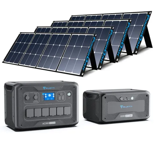 Generatore Solare AC300 & B300, con 4 pannelli solari PV120, centrale elettrica da 3072 Wh...
