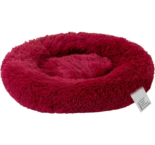 cotone rotonda peluche animale domestico Waterloo | rosso, diametro di 80cm, 26CM alta - r...