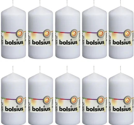 Bolsius Candele Moccoli 10 pz 120x58 mm Bianche