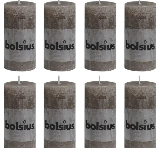 Candele Rustiche Moccoli 8 pz 100x50 mm Grigio Talpa - Grigio - Bolsius