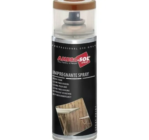 Bomboletta Ambro-sol v407 vernice spray impregnante per legno 400ml colore: noce scuro