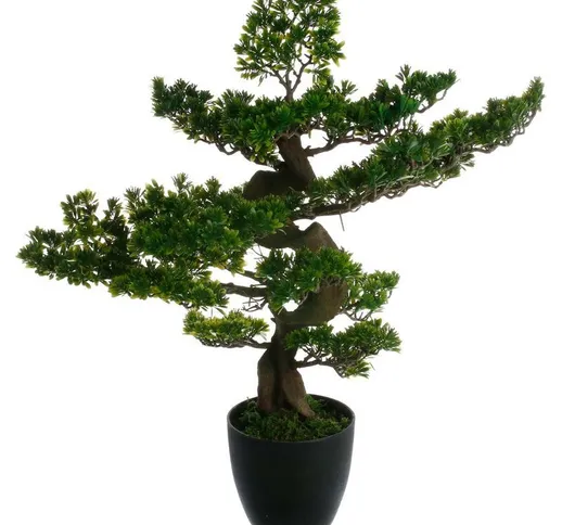 H80 bonsai artificiali - bonsai artificiale, polietilene, vaso in cemento, dimensioni 80x6...
