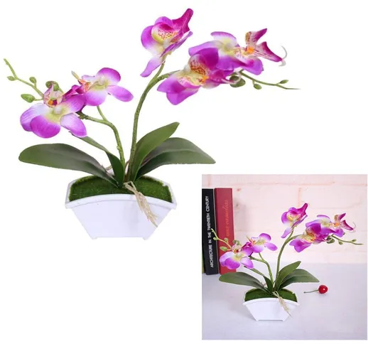 Bonsai artificiali, orchidee farfalla artificiali, bonsai, fiori artificiali con vaso, dec...