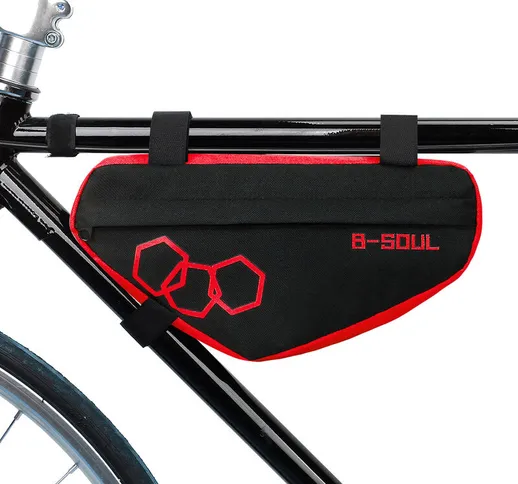 B-soul - Borsa a triangolo per bicicletta Borsa a tubo per telaio anteriore per bicicletta...