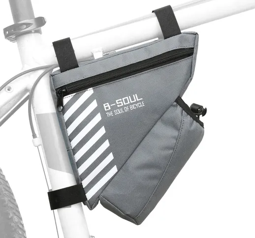 B-soul - Borsa a triangolo per bicicletta con tasca per borraccia Borsa per telaio da cicl...