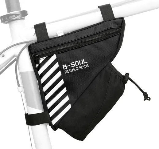 B-soul - Borsa a triangolo per bicicletta con tasca per borraccia Borsa per telaio da cicl...