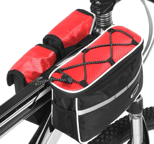 Borsa a tubo superiore per bici da ciclismo con copertura antipioggia Borsa portapacchi an...