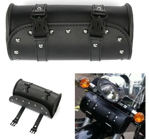 Borsa da forcella per moto, borsa da manubrio universale in pelle PU con tasca interna con...