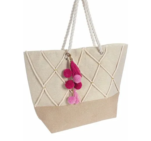 Andrea Bizzotto - Borsa da mare Sciacca in iuta e corde spesse in cotone leggere -Beige