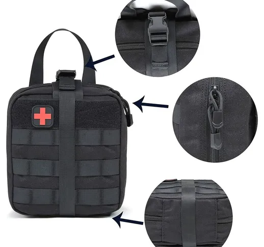 Bearsu - Borsa di pronto soccorso EMT Molle, borsa di medicina tattica Kit di pronto socco...