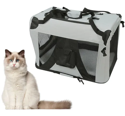 Borsa per animali portatile Dimensioni pieghevoli 60 42 42 cm Ingresso laterale e superior...