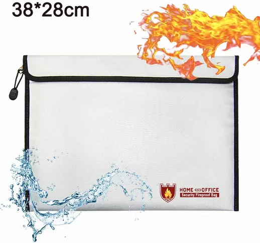 Borsa per documenti ignifuga 40x 28 cm Custodia per custodia impermeabile ignifuga Custodi...