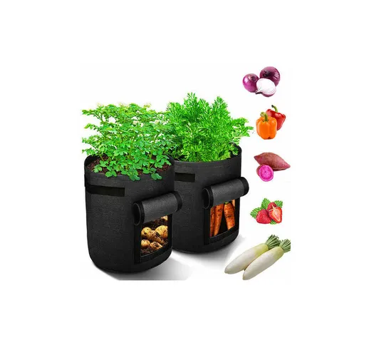  - Borsa per piantare patate da 2 pezzi, borsa per piantare da giardino in tessuto non tes...