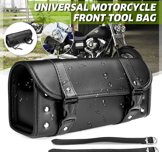 Borsa porta attrezzi universale per moto forcella anteriore in pelle PU