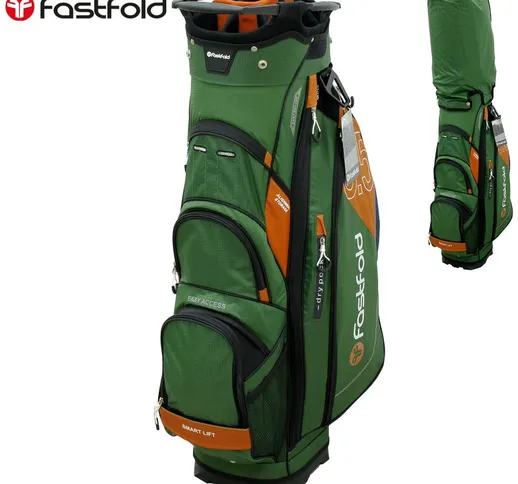 Borsa sacca da golf trolley unisex olive arancio per mazze golf FastFold