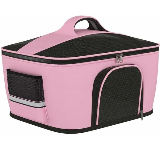 Borsa Trasportino 50x35x36 cm per Cani e Gatti 2 Porte Rosa