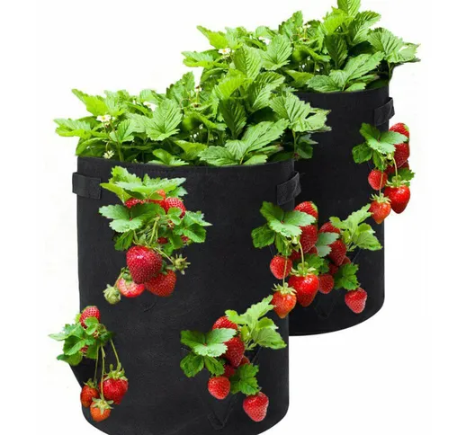  - Borse per la coltivazione di fragole, 2 sacchetti per verdure da 40 litri/10 galloni, b...